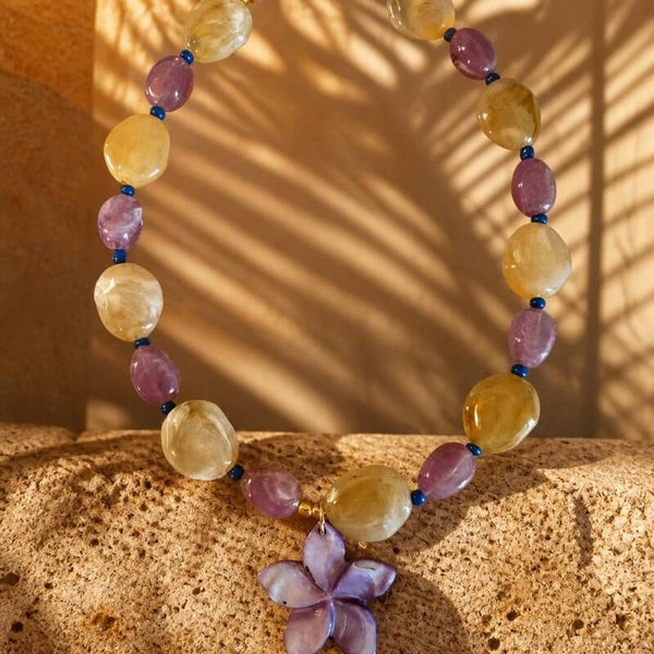 Ketting " frangipani purple