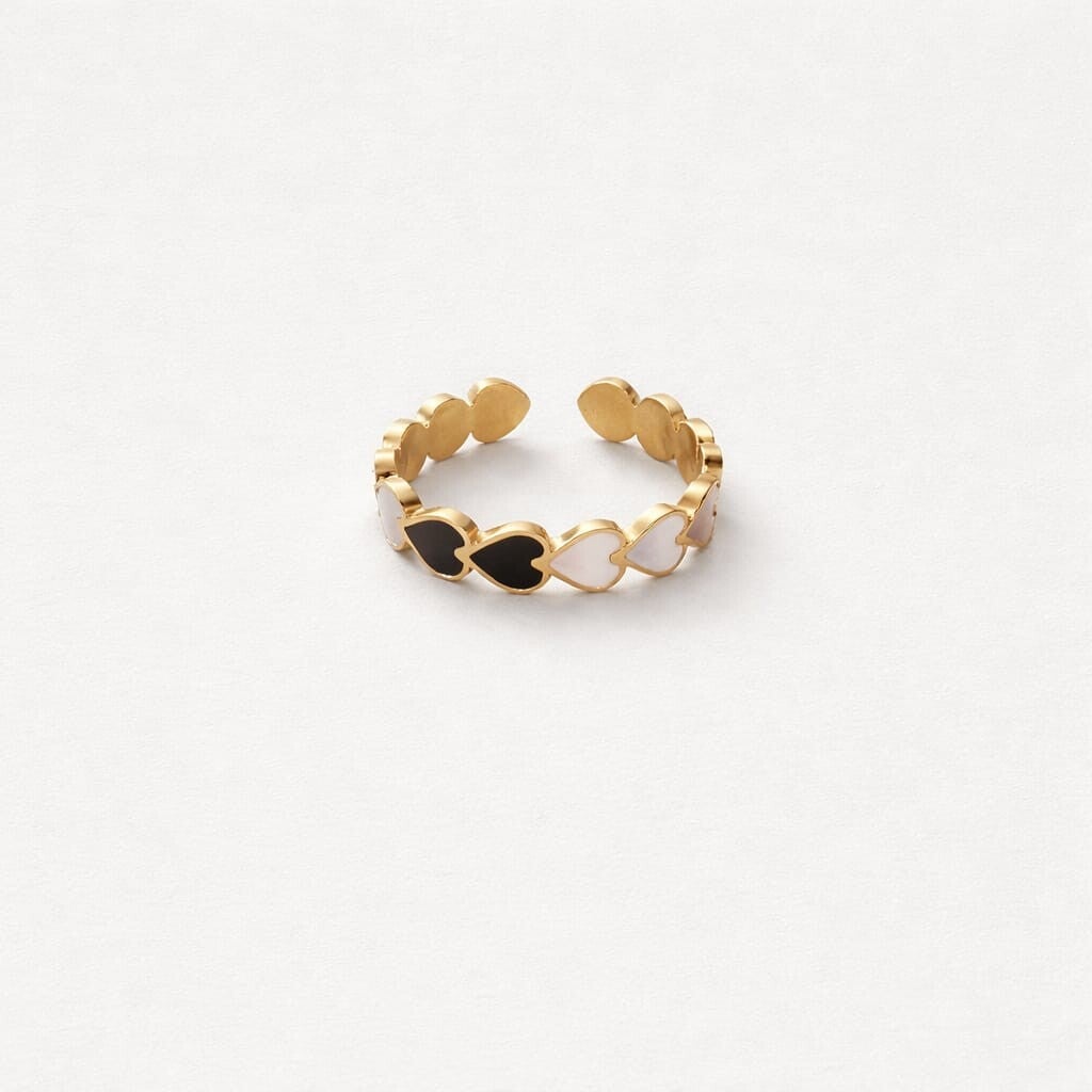 Ring 'hartjes mixed/gold