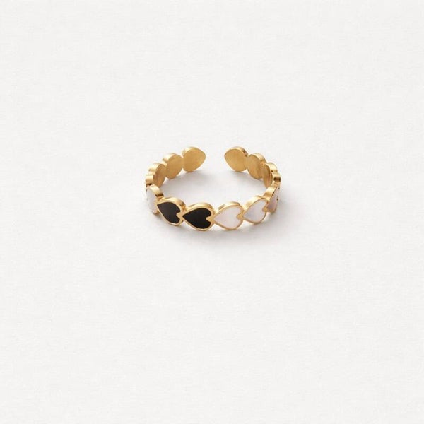 Ring 'hartjes mixed/gold
