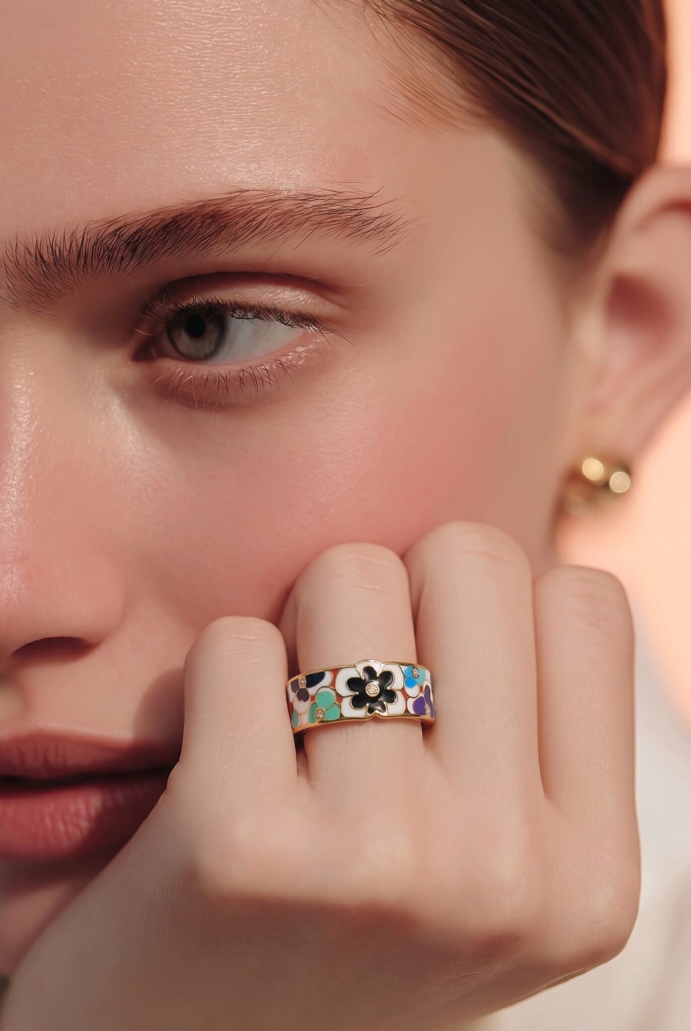 Ring ' Hawai goud/blauw