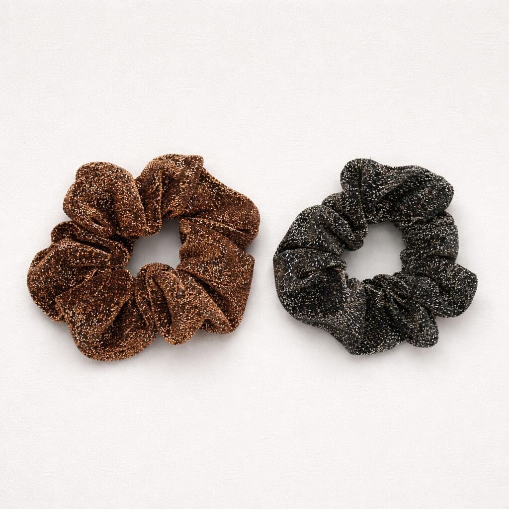 Scrunchie duo sparkle brown/dark brown