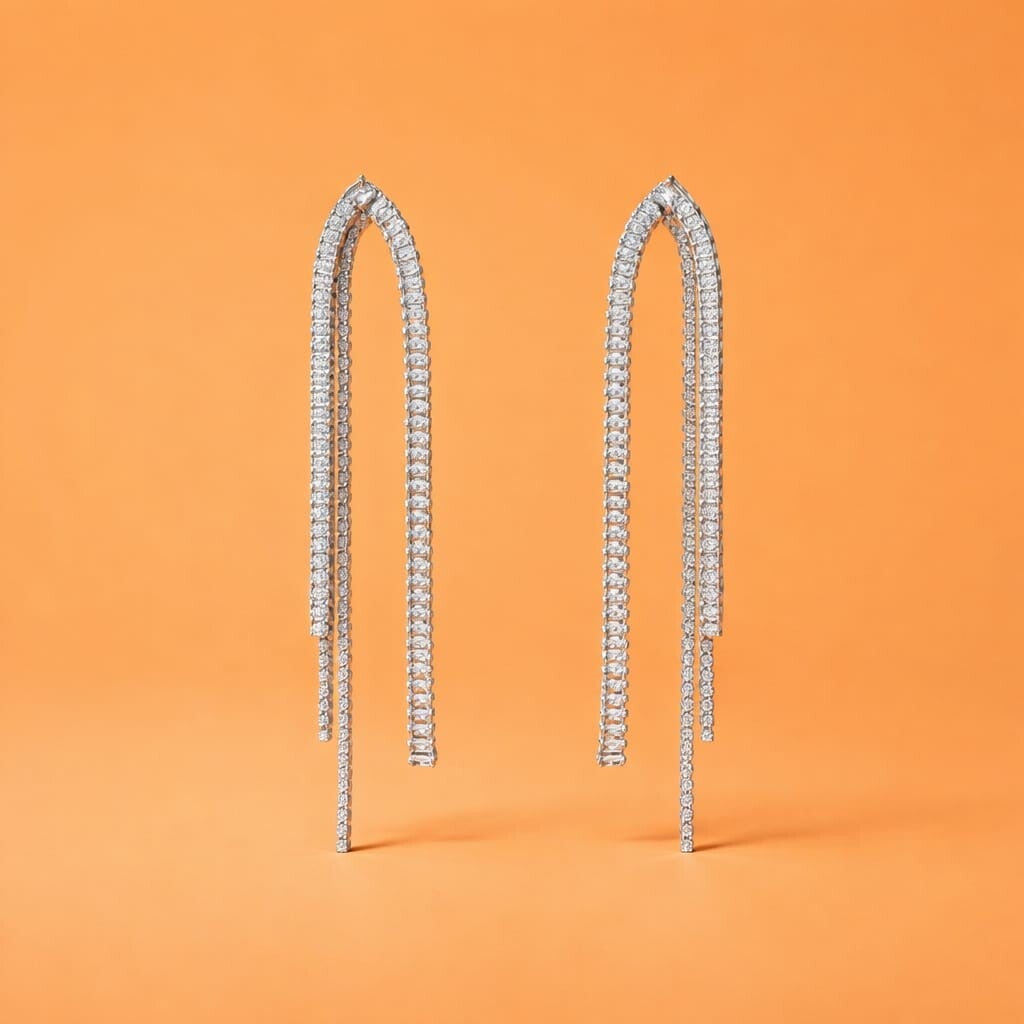 Lange party oorbellen met strass