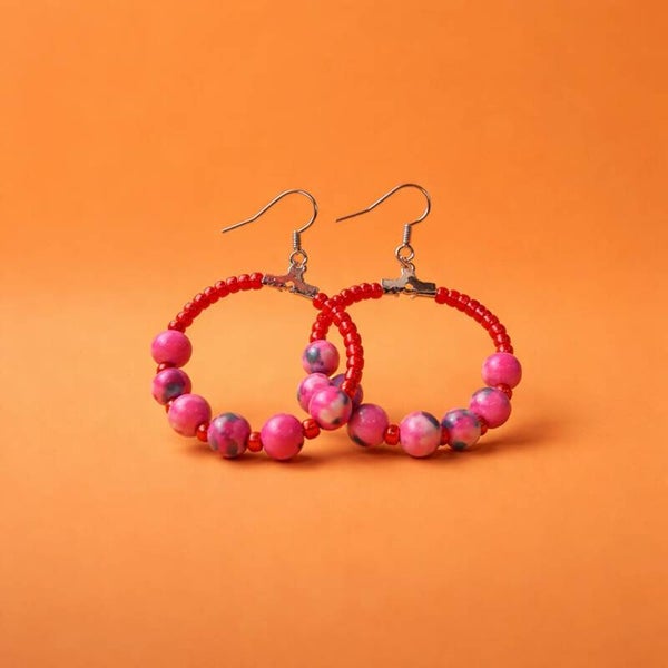 Tropical hoops orange/pink