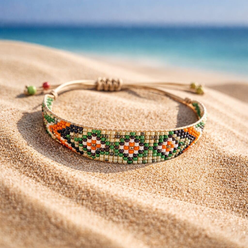 Geweven armbandje green