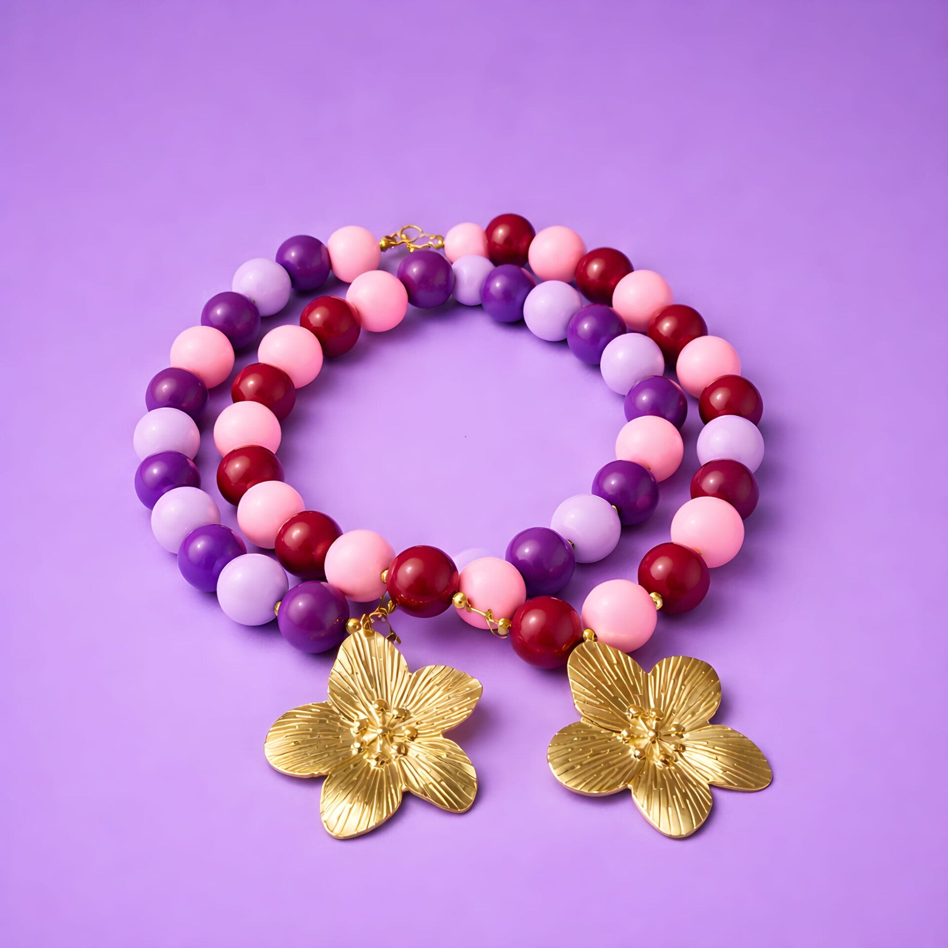 Statement ketting met tropische bloem