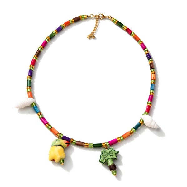 Tropical Island ketting met keramiek bedels