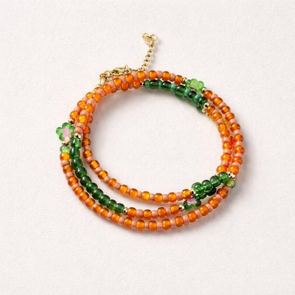 Wrap armband 'orange/green