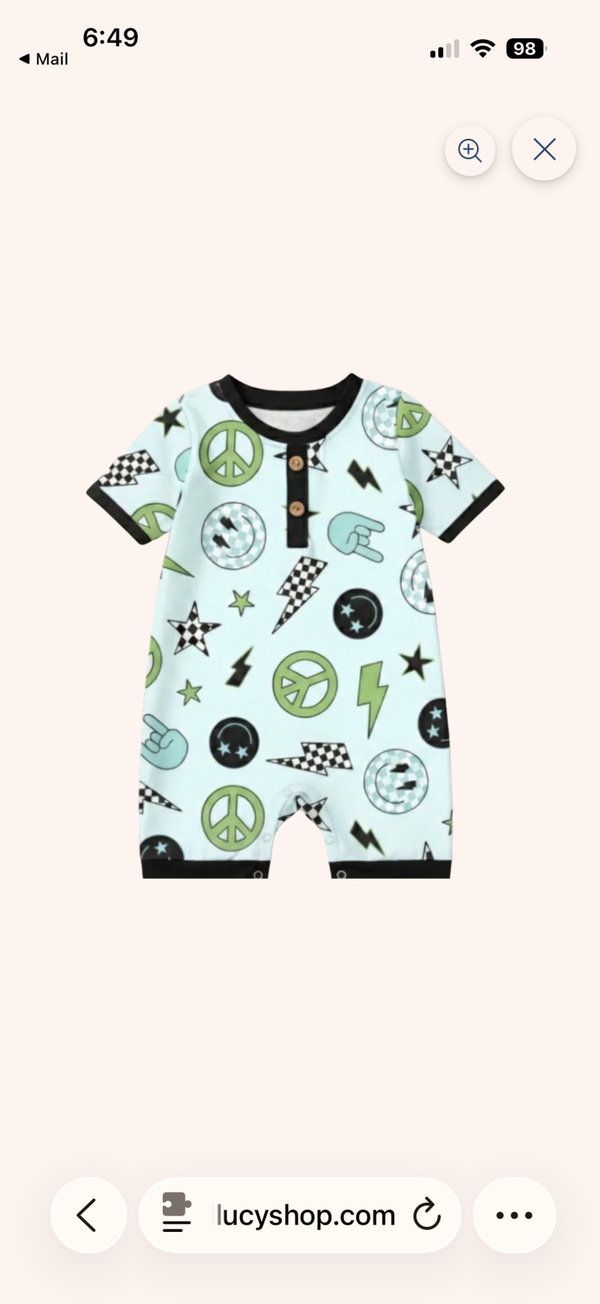 Electric vibes boys romper