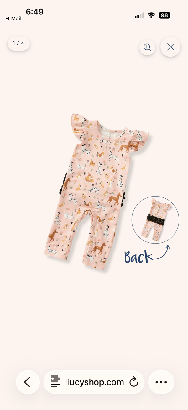 Playful pals girls romper