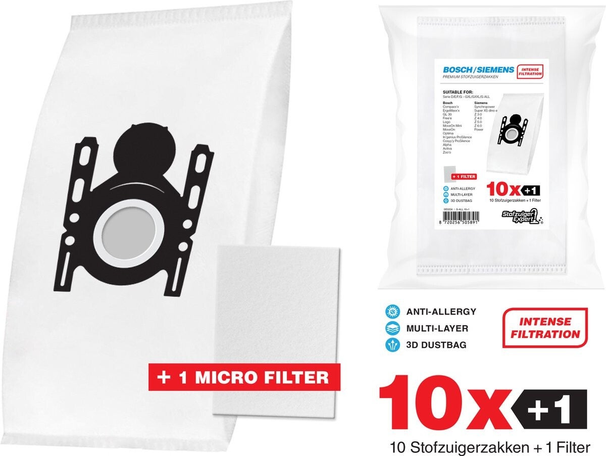 10x Bosch / Siemens stofzuigerzakken