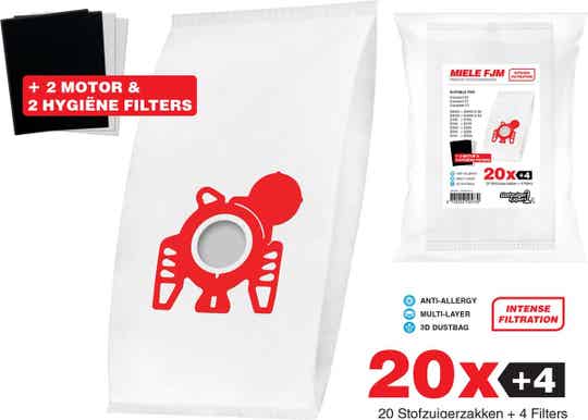 20x Miele Stofzuigerzakken FJM - 3D stofzakken + Filter set