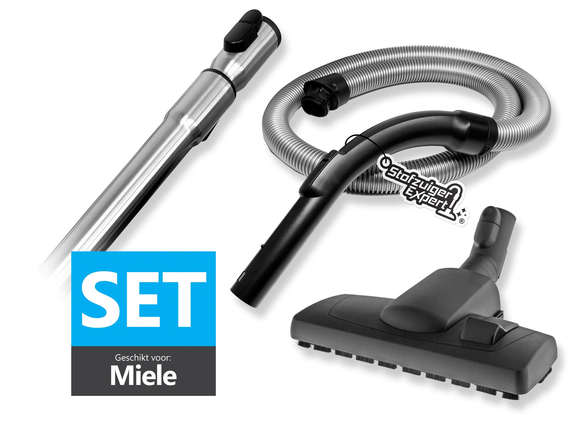 Set Telescopische Zuigbuis + Slang + Greep & Combi Mondstuk geschikt voor Miele Guard L1, M1, S1, Complete C3, S8, S6, S8000 en S6000 Series