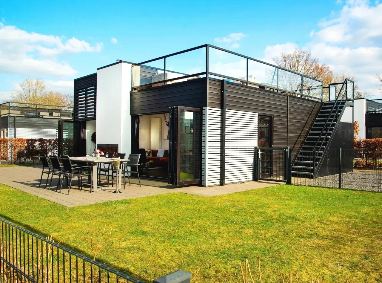 Royale Cube met omheinde tuin en dakterras. en uitzicht op zee&strand 4 gasten Hulshorst, Nunspeet, Nederland