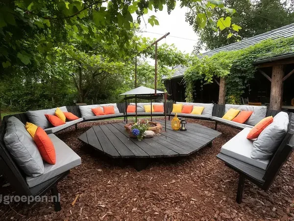 Vakantie Bungalow met omheinde tuin en hottubs en bar 20 gasten Ruinerwold, De Wolden, Nederland