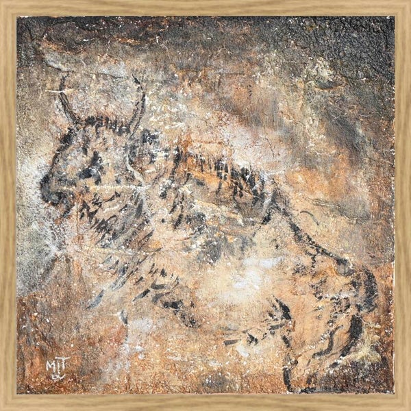 N°4. Cosquer — le bison esquissé (30x30 cm)