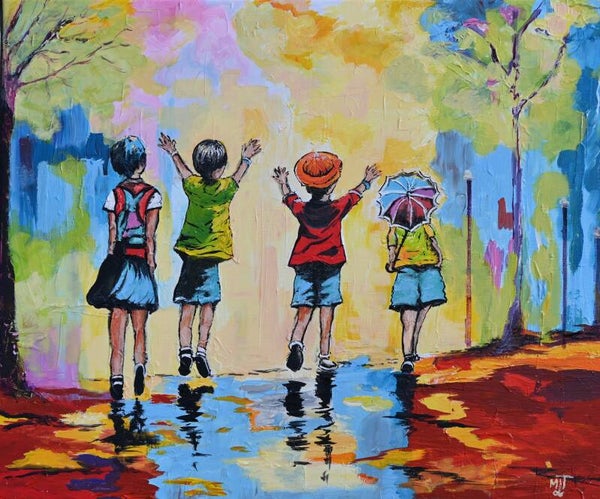 Lâcher-prise après l'école (60x50 cm)