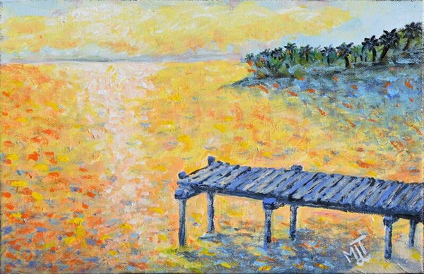 Ponton sous les tropiques (30x20 cm)