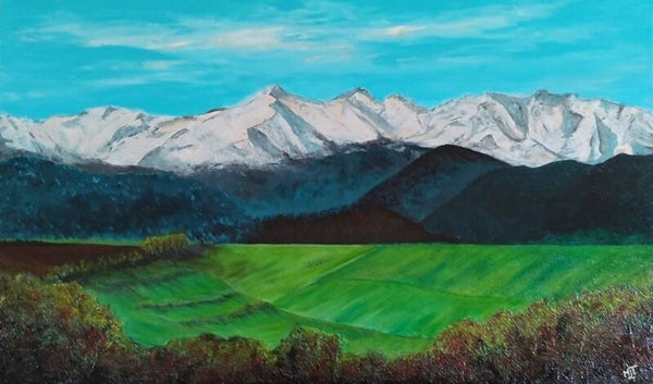 Pyrénées vue d'Ariège (100x60 cm - vendu)
