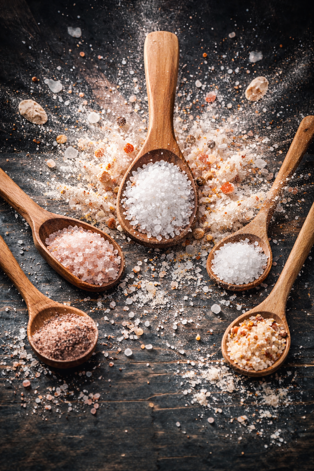 salt explosion on rustic surface