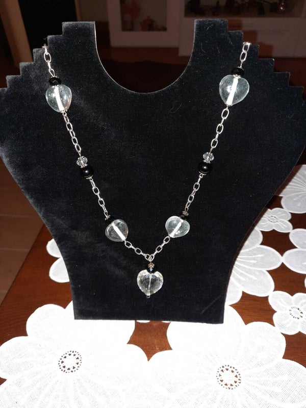 Collana cuori cristallo di rocca