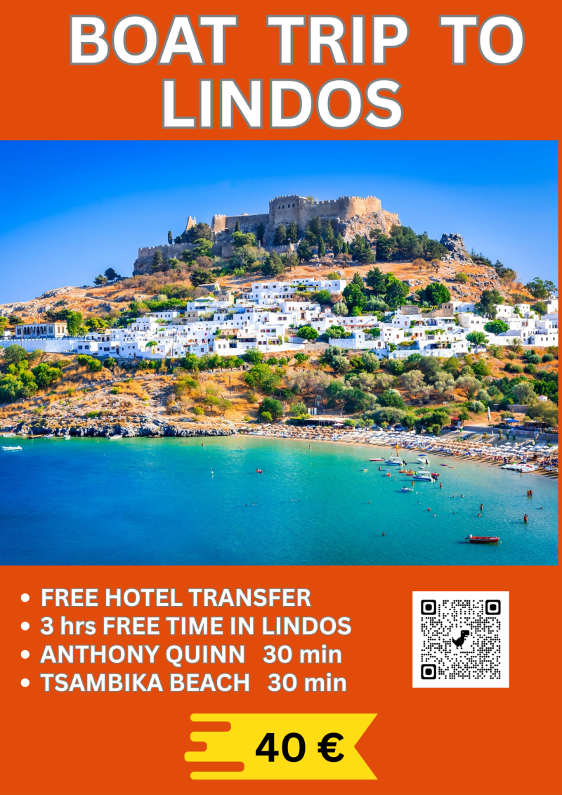 Lindos by Boat, chip boat trip, Rizos Lindos