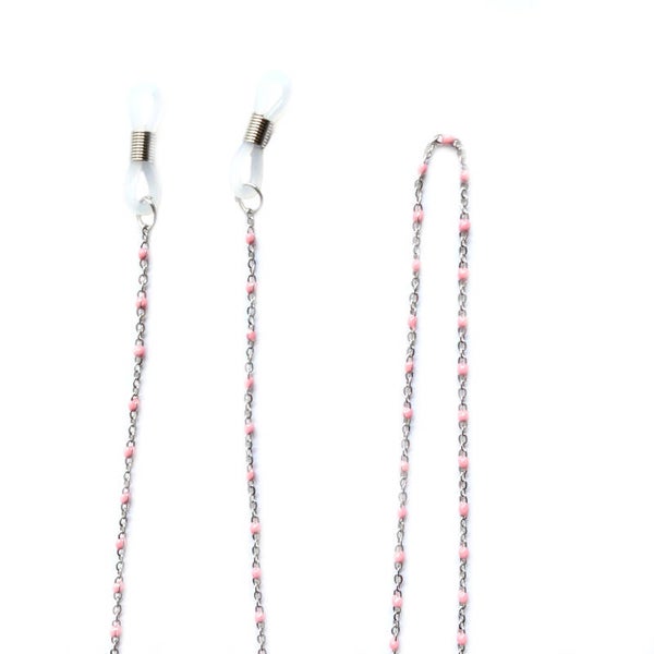 Brillenkoord Schakel Roze | Zilver