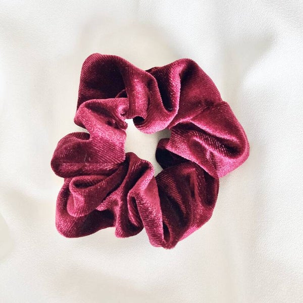 Scrunchie Velvet Bordeaux Rood