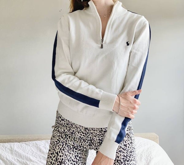 Ralph Lauren Zip | Wit Donkerblauw