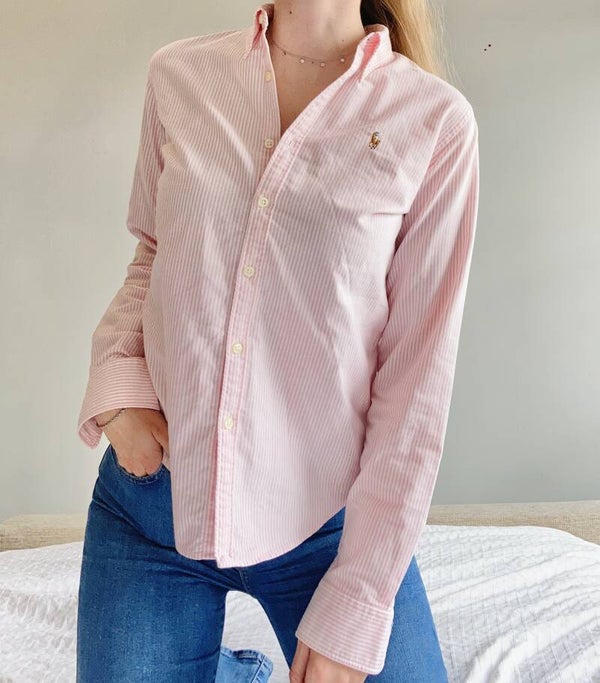 Ralph Lauren Blouse | Roze Wit