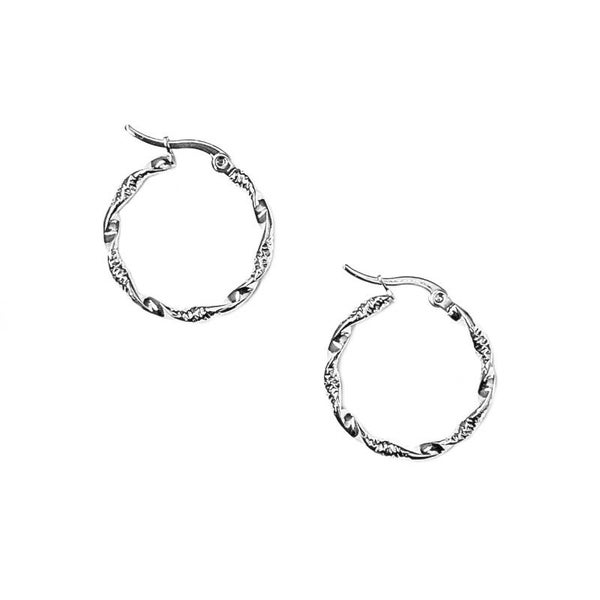 Oorbel Twist Structuur | Zilver