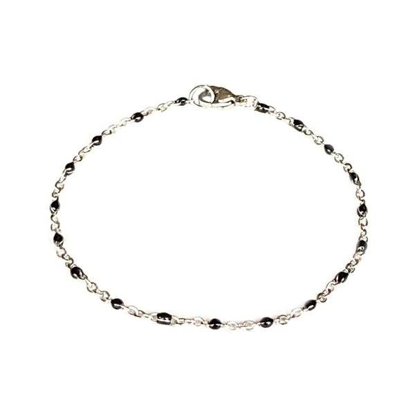 Armband Smal Zwart | Zilver