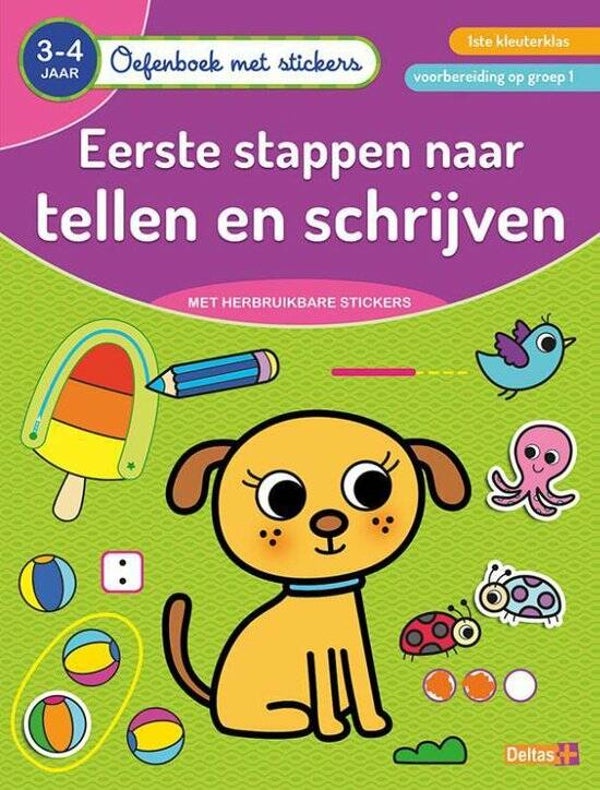 3-4 jaar Oefenboek met stickers - Eerste stappen naar tellen en schrijven