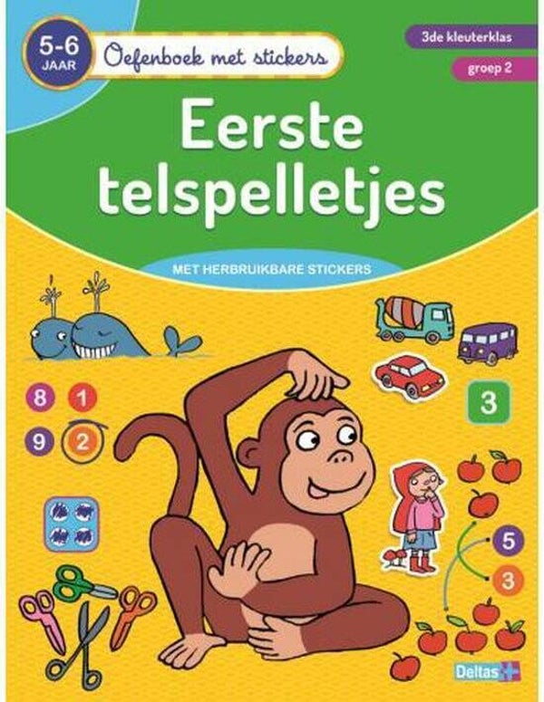 5-6 jaar Oefenboek met stickers - Eerste telspelletjes 3de kleuterklas groep 2