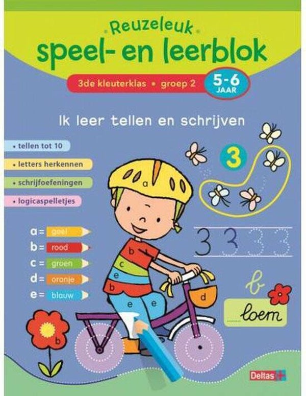 5-6 jaar Reuzeleuk speel- en leerblok - Ik leer tellen en schrijven 3de kleuterklas; groep 2