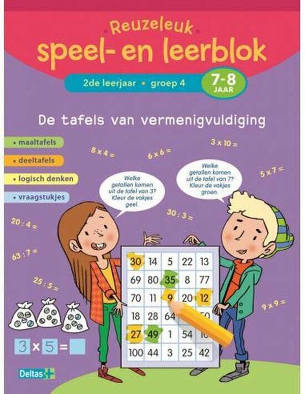 7-8 jaar Reuzeleuk speel- en leerblok De tafels van vermenigvuldiging; 2de leerjaar; Groep 4