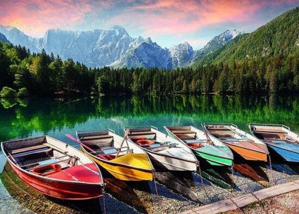 Puzzel 1000 st - Boats at the lake