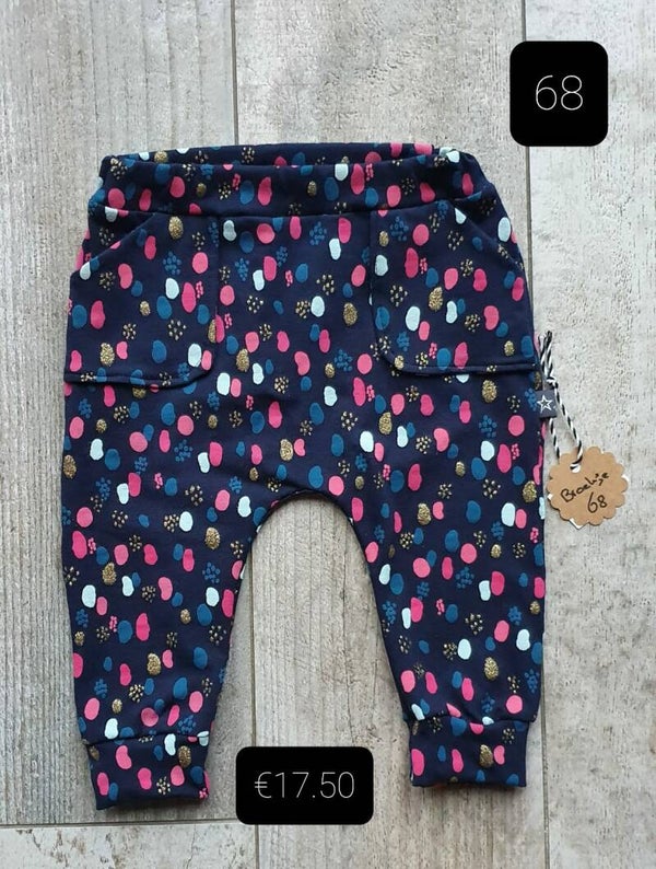 BY CHANTI Broek Donkerblauw + Spikkels Maat 68