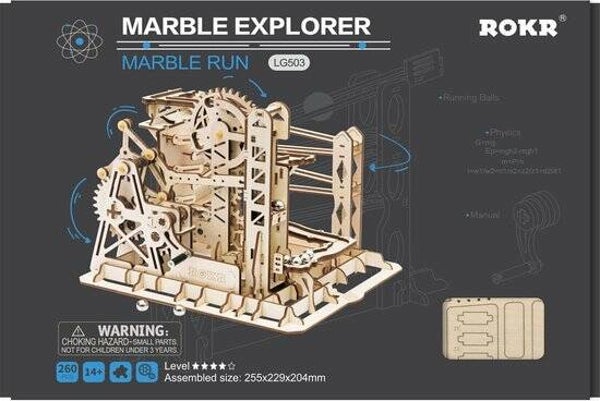 Robotime Knikkerbaan Explorer 25,5 x 22,9 x 20,4cm