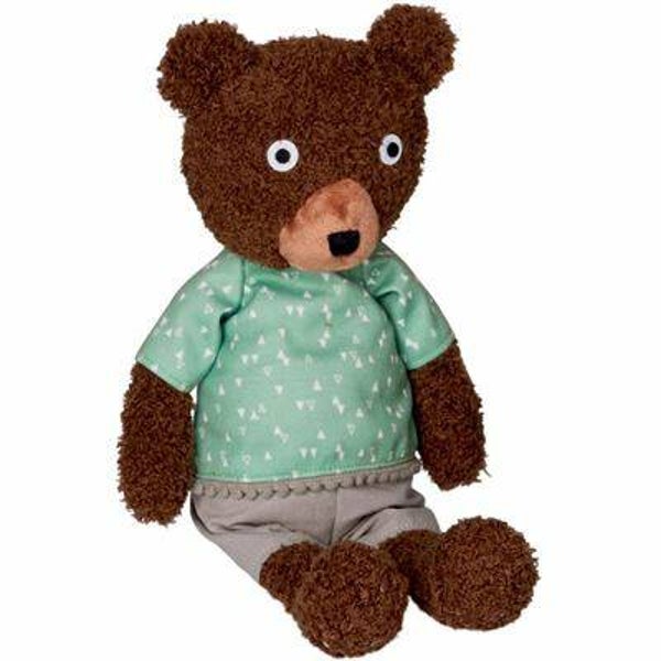Knuffel: Procard teddybeer, ongeveer 35 cm Bruin / Groen
