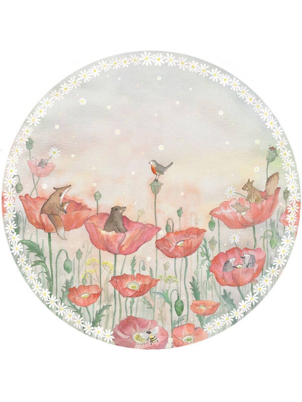 HD Behangcirkel Klaprozendroom S