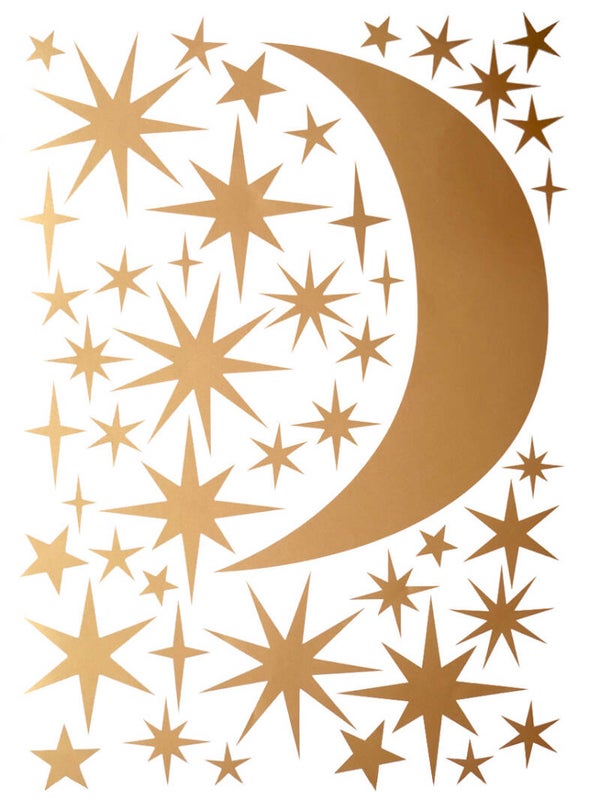 HD Decoratiestickers Sterren en Maan Goud