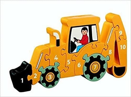 3-jaar Houten puzzel Graafmachine - Leren tellen 1-10