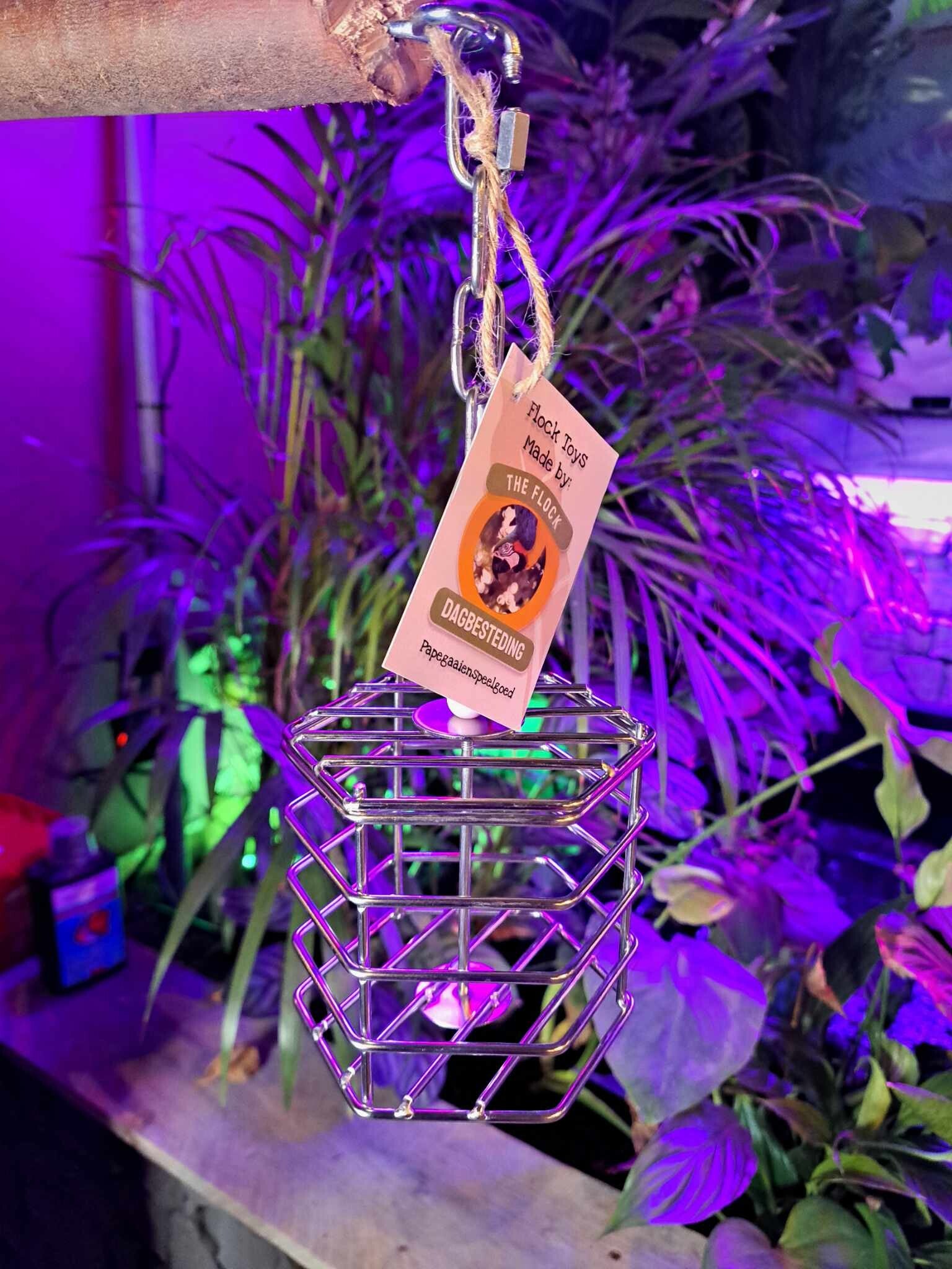 Papegaaienspeelgoed Baffle Cage Small