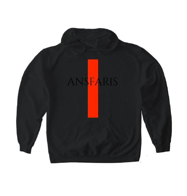 ANSFARIS BLK ORG HOODIE