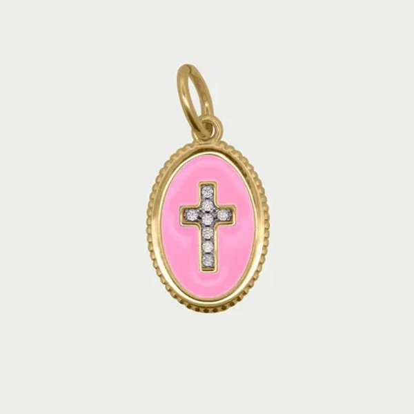Rue des Mille Charm Cross Pink