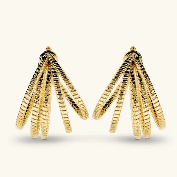 Orecchini Etrusca a Cerchio Multifilo Texture Rigata