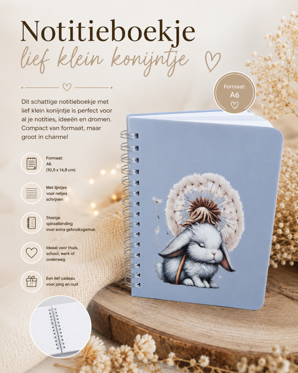 Notitieboekje lief klein konijntje.