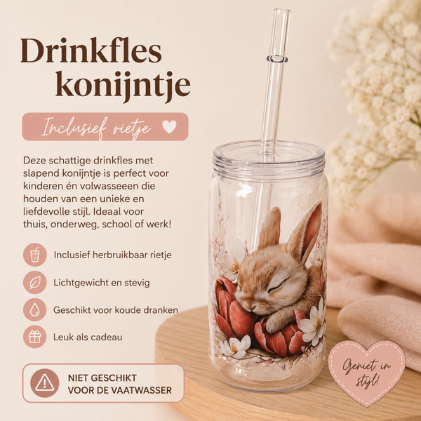 Drinkfles konijntjes.