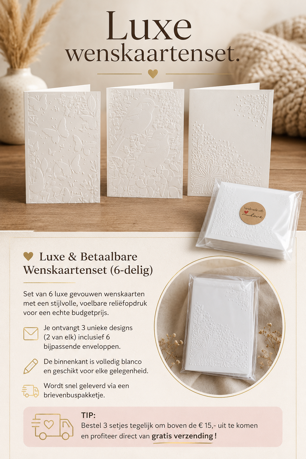 Luxe wenskaarten-set.