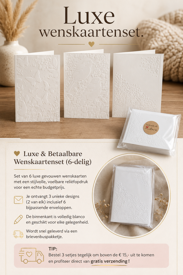 Luxe wenskaarten-set.